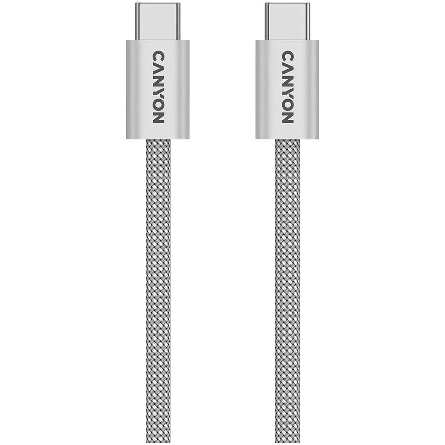 CANYON USB-C to USB-C Cable , Светло-серый, 1м