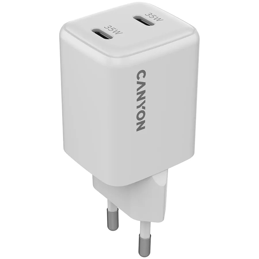 CANYON Адаптер живлення CU35CC 2*USB-C 2*USB Тип C, 35 Ват