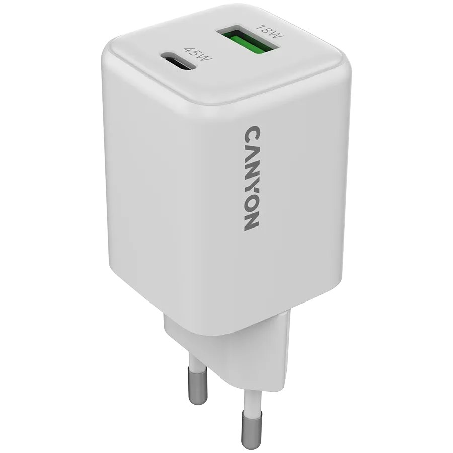 CANYON Адаптер живлення 2*USB/USB-C 1*USB Type C, 1*USB Type-A, 45 Ват