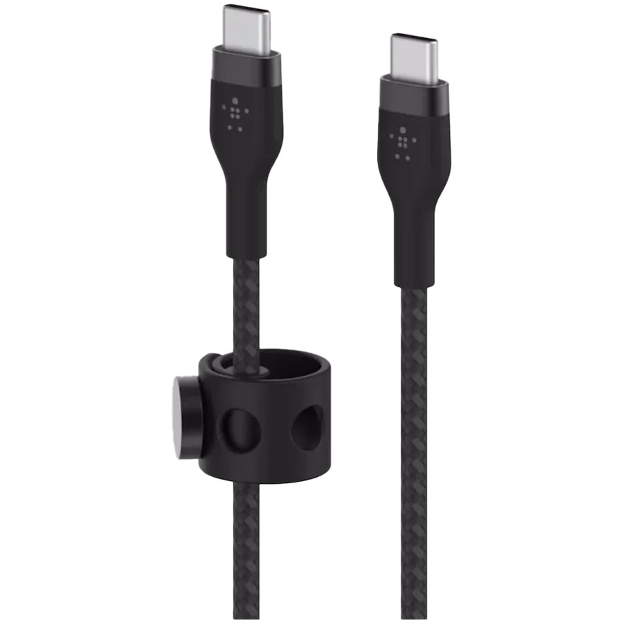 Кабель Belkin Type-C - Type-C, braided silicone 1m Black (CAB011BT1MBK)