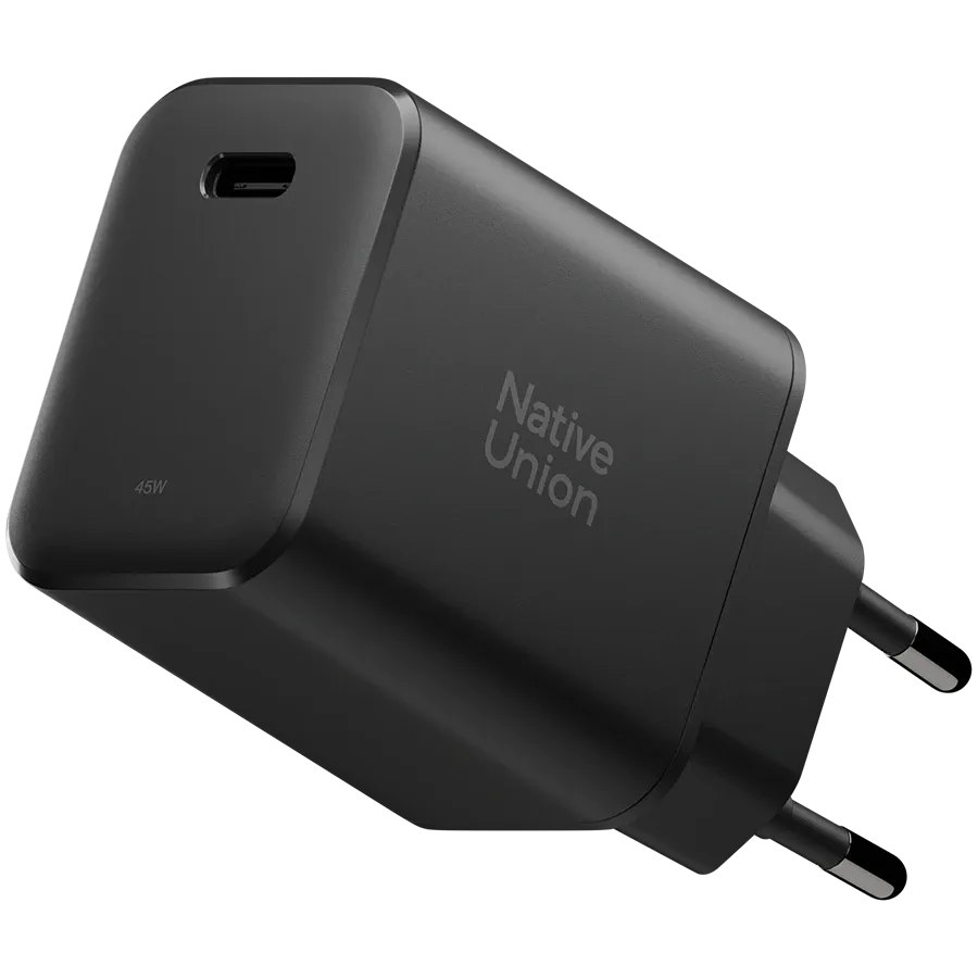 Зарядний пристрій Native Union Fast GaN PD 45W USB-C Port Black (FAST-PD45-BLK-EU)