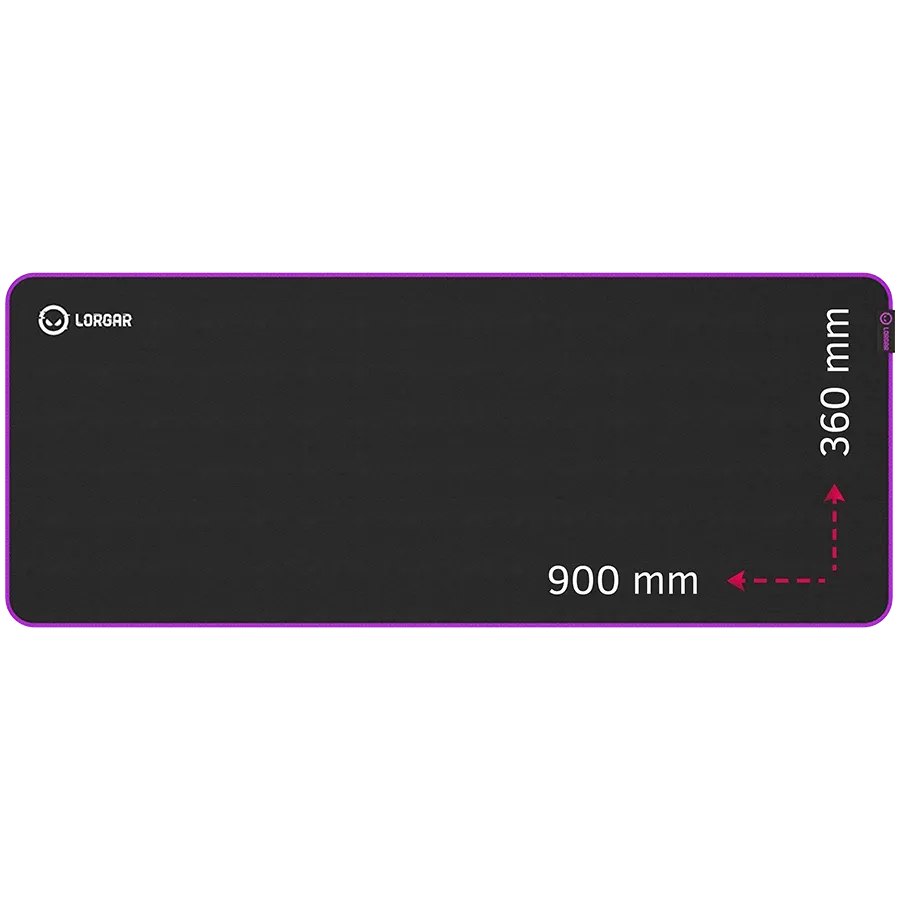 LORGAR Multispandex mousepad з purple rubber, Чорний