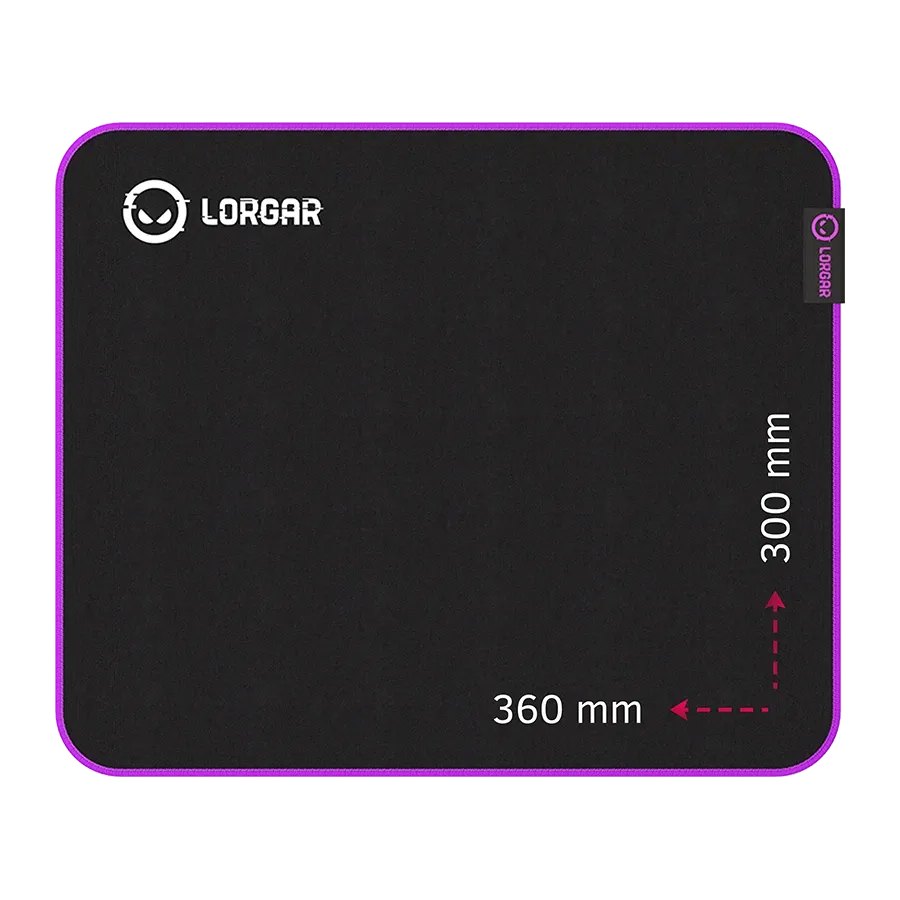LORGAR Multispandex mousepad з purple rubber, Чорний