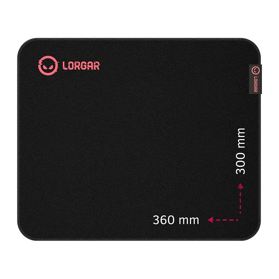 LORGAR Jacquard mousepad з red rubber, Чорний