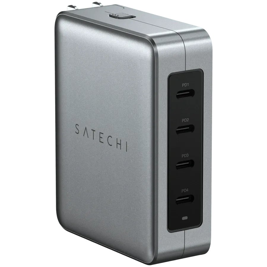 Мережевий зарядний пристрій SATECHI з комплектом адаптерів 145W USB-C 4-Port GaN (ST-W145GTM)