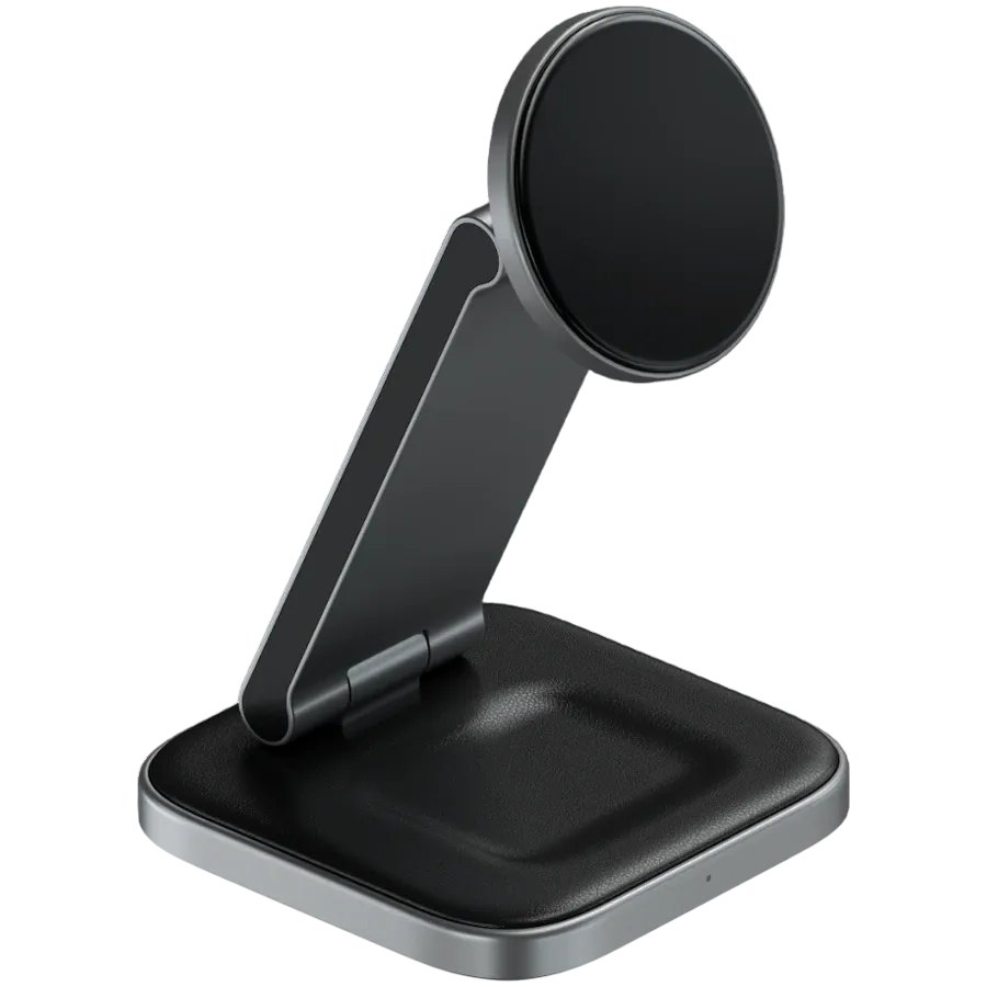 Бездротовий зарядний пристрій Satechi 3-in-1 Foldable Qi2 Stand Space Gray