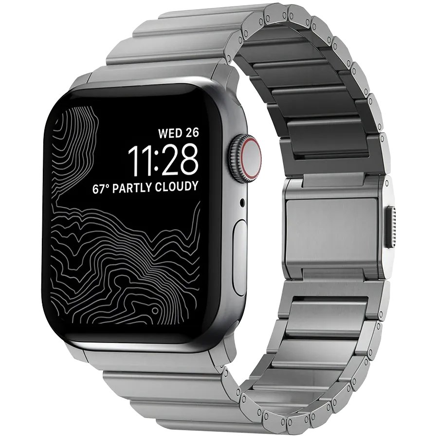 NOMAD Steel Band за Apple Watch 44/42mm Ремінець Steel Band Сріблястий за Apple Watch 42 mmApple Watch 44 mmApple Watch 45 mm 42/44/45 mm