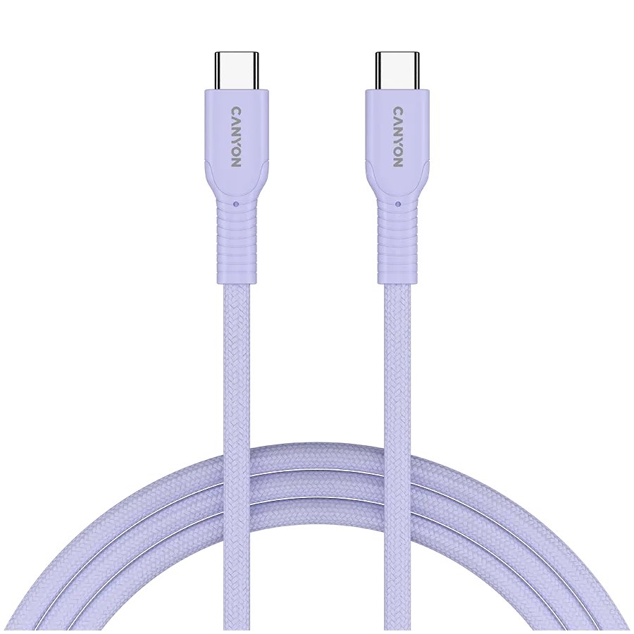 CANYON USB-C to USB-C Cable , Фіолетовий, 1м