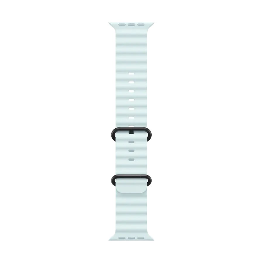 Apple 49mm Ocean Band - Black Titanium Finish Band Extension Ocean Band - Black Titanium Finish Ice Blue за Apple Watch 44 mmApple Watch 45 mmApple Watch 46 mmApple Watch 49 mm 44/45/46/49 mm