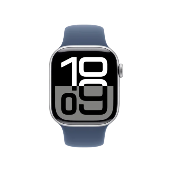 Смарт-годинник Apple Watch Series 10 GPS + Cellular 42mm Silver Alu. Case w. Denim Sport Band - S/M (MWX33)