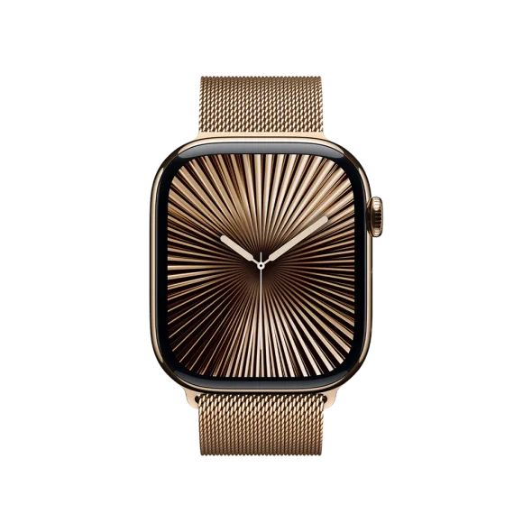 Смарт-годинник Apple Watch Series 10 GPS + Cellular 46mm Gold Titanium Case w. Gold Milanese Loop - S/M (MC7T4)