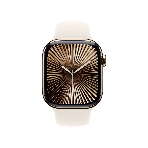 Смарт-годинник Apple Watch Series 10 GPS + Cellular 46mm Gold Titanium Case w. Starlight Sport Band - M/L (MWYY3)