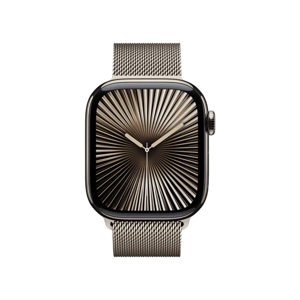Смарт-годинник Apple Watch Series 10 GPS + Cellular 46mm Natural Titanium Case w. Natural Milanese Loop - S/M (MC7Q4)