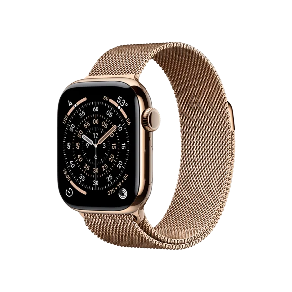 Смарт-годинник Apple Watch Series 11 GPS + Cellular 42mm Gold Tit. Case w. Gold Milanese Loop (MF8Y4)