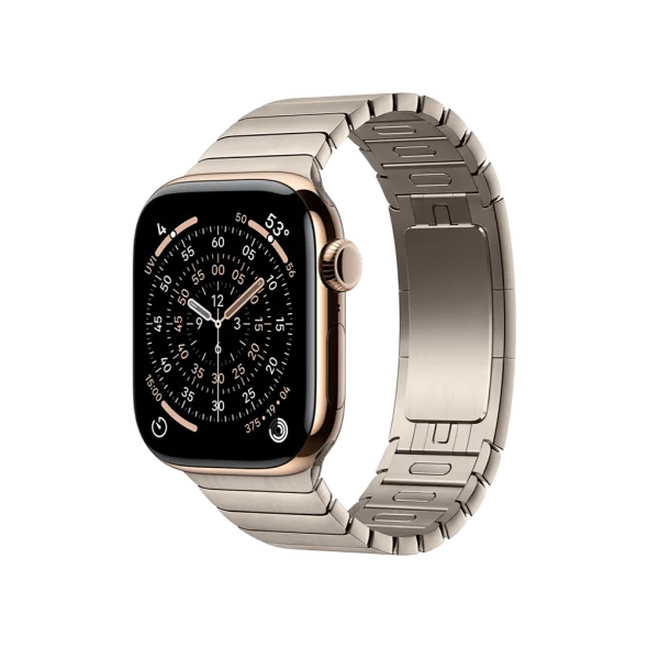 Смарт-годинник Apple Watch Series 11 GPS + Cellular 42mm Gold Tit. Case w. Natural Link Bracelet (MF9M4+MXMA3)