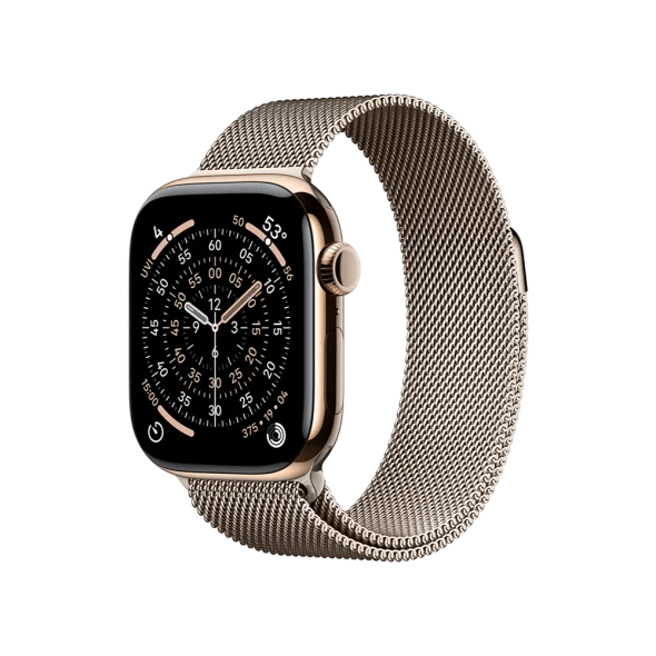 Смарт-годинник Apple Watch Series 11 GPS + Cellular 42mm Gold Tit. Case w. Natural Milanese Loop (MF9M4+MGHY4)