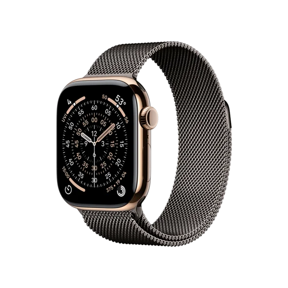Смарт-годинник Apple Watch Series 11 GPS + Cellular 42mm Gold Tit. Case w. Slate Milanese Loop (MF9M4+MGJ14)