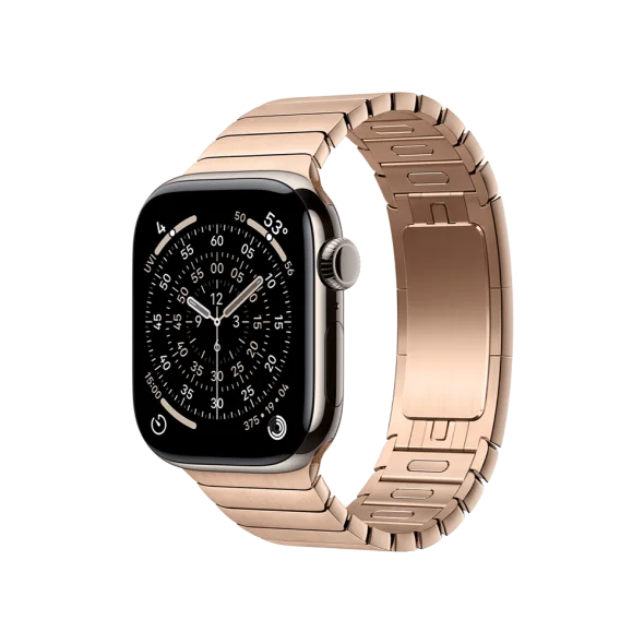 Смарт-годинник Apple Watch Series 11 GPS + Cellular 42mm Natural Tit. Case w. Gold Link Bracelet (MF9H4+MXMC3)