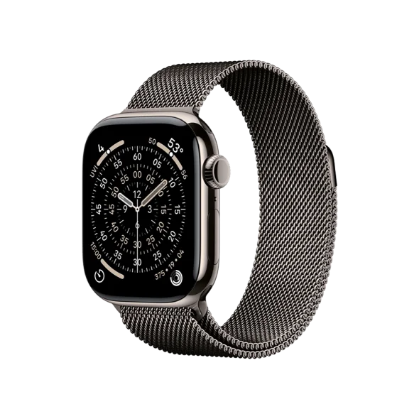 Смарт-годинник Apple Watch Series 11 GPS + Cellular 42mm Natural Tit. Case w. Slate Milanese Loop (MF9H4+MGJ14)