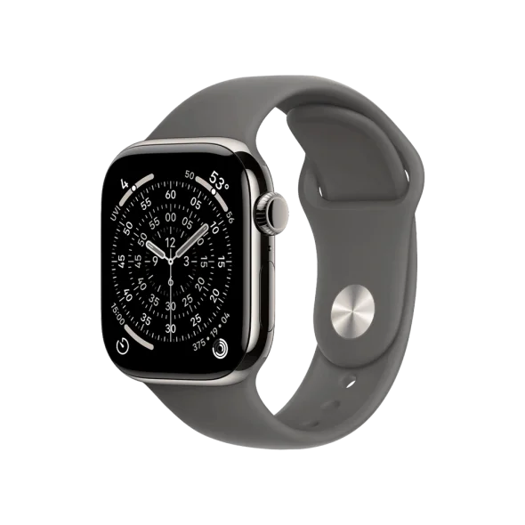 Смарт-годинник Apple Watch Series 11 GPS + Cellular 42mm Natural Tit. Case w. Stone Gray Sport Band - M/L (MF8N4)