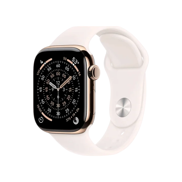 Смарт-годинник Apple Watch Series 11 GPS + Cellular 46mm Gold Titanium Case w. Light Blush Sport Band - S/M (MFD54)