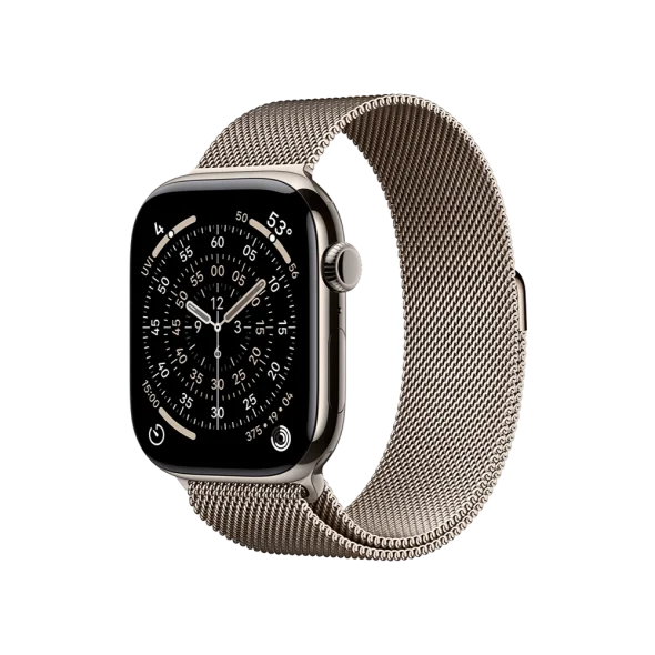 Смарт-годинник Apple Watch Series 11 GPS + Cellular 46mm Natural Tit. Case w. Natural Milanese Loop - S/M (MFCY4)