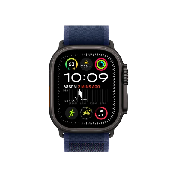 Смарт-годинник Apple Watch Ultra 2 GPS + Cellular 49mm Black Titan. Case w. Blue Trail Loop - S/M (MYTJ3+MYQ73)