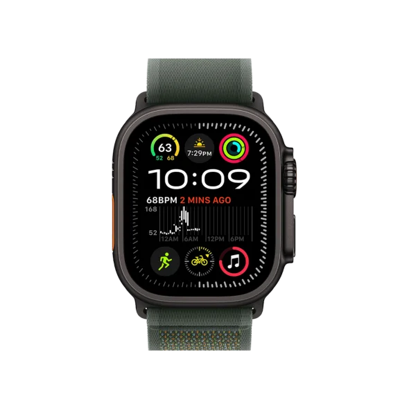 Смарт-годинник Apple Watch Ultra 2 GPS + Cellular 49mm Black Titan. Case w. Green Trail Loop - M/L (MYTJ3+MYQ43)