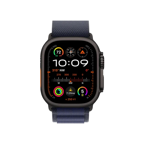 Смарт-годинник Apple Watch Ultra 2 GPS + Cellular 49mm Black Titan. Case w. Navy Alpine Loop - Medium (MYTF3+MYPX3)