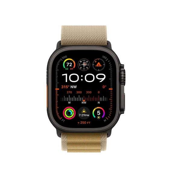 Смарт-годинник Apple Watch Ultra 2 GPS + Cellular 49mm Black Titan. Case w. Tan Alpine Loop - Medium (MYTF3+MYQ13)