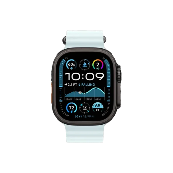 Смарт-годинник Apple Watch Ultra 2 GPS + Cellular 49mm Black Titanium Case w. Ice Blue Ocean Band (MYTC3+MYP83)