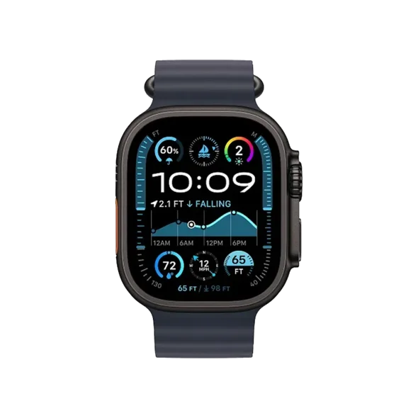 Смарт-годинник Apple Watch Ultra 2 GPS + Cellular 49mm Black Titanium Case w. Navy Ocean Band (MYTC3+MYPA3)