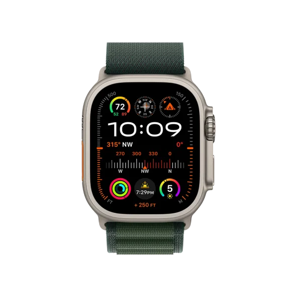Смарт-годинник Apple Watch Ultra 2 GPS + Cellular 49mm Natural Titan. Case w. Dark Green Alpine Loop - M (MYT33+MXMV3)