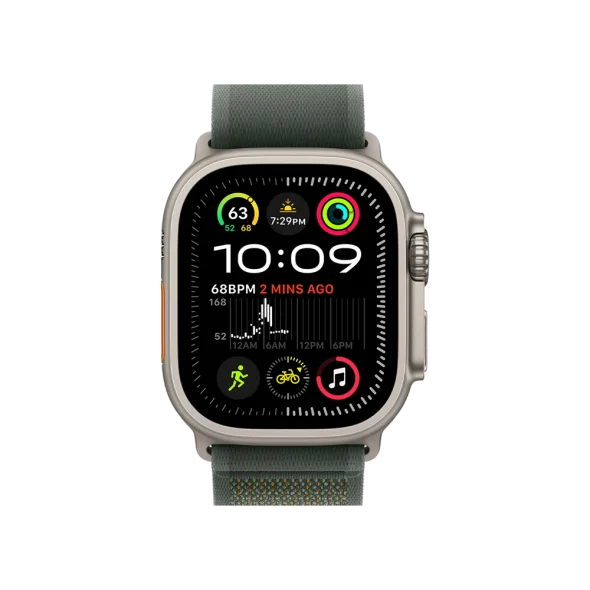 Смарт-годинник Apple Watch Ultra 2 GPS + Cellular 49mm Natural Titan. Case w. Green Trail Loop - S/M (MYT73+MXTN3)