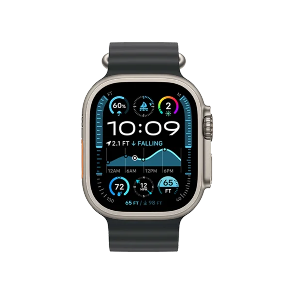 Смарт-годинник Apple Watch Ultra 2 GPS + Cellular 49mm Natural Titanium Case w. Black Ocean Band (MYT03+MXTL3)