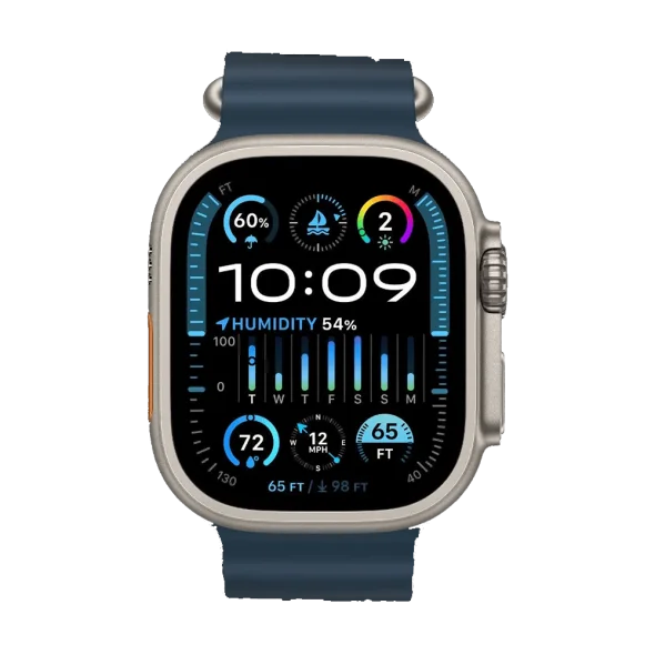 Смарт-годинник Apple Watch Ultra 2 GPS + Cellular 49mm Titanium Case with Blue Ocean Band (MREG3)
