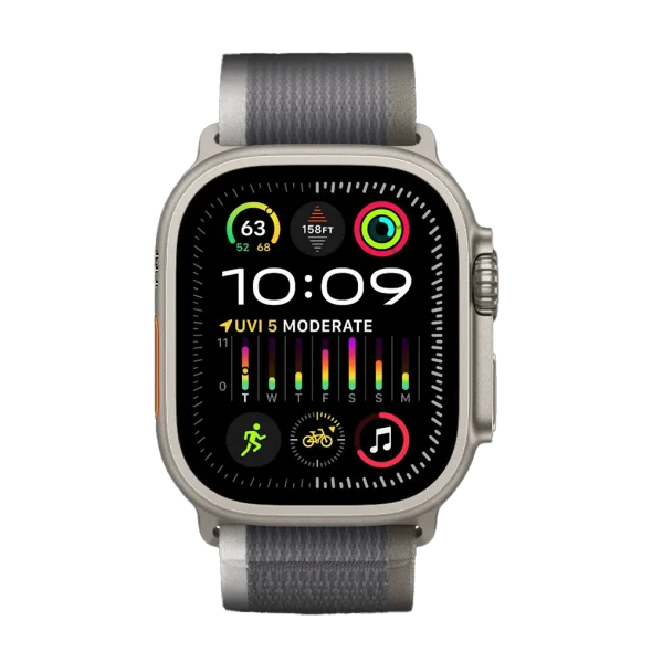 Смарт-годинник Apple Watch Ultra 2 GPS + Cellular 49mm Titanium Case with Green/Gray Trail Loop - S/M (MRF33)