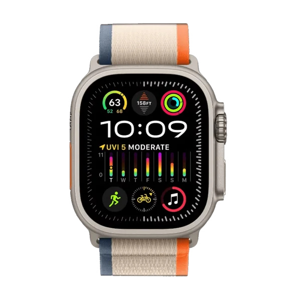 Смарт-годинник Apple Watch Ultra 2 GPS + Cellular 49mm Titanium Case with Orange/Beige Trail Loop - M/L (MRF23)