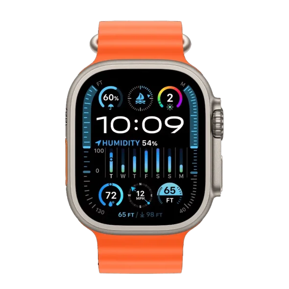 Смарт-годинник Apple Watch Ultra 2 GPS + Cellular 49mm Titanium Case with Orange Ocean Band (MREH3)