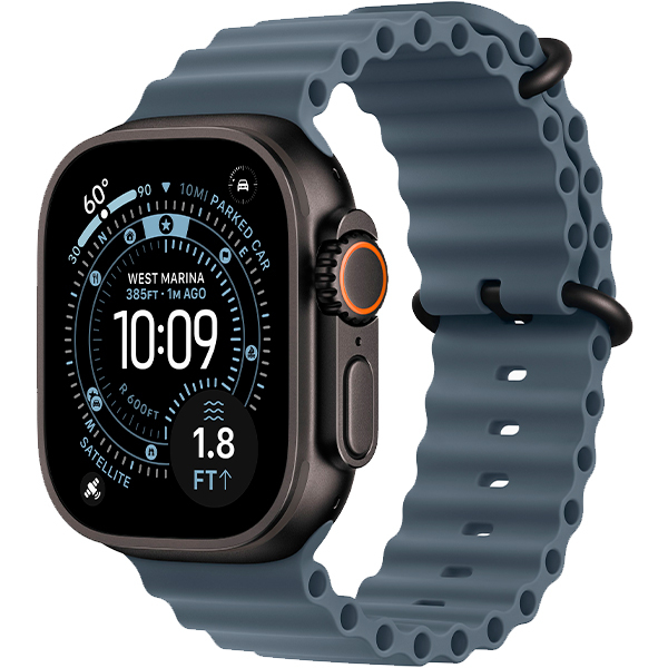 Смарт-годинник Apple Watch Ultra 3 Black Titanium Case with Anchor Blue Ocean Band (MF254+MGCJ4)