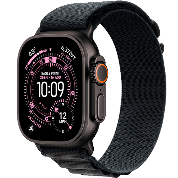 Смарт-годинник Apple Watch Ultra 3 Black Titanium Case with Black Alpine Loop Medium (MF0V4)