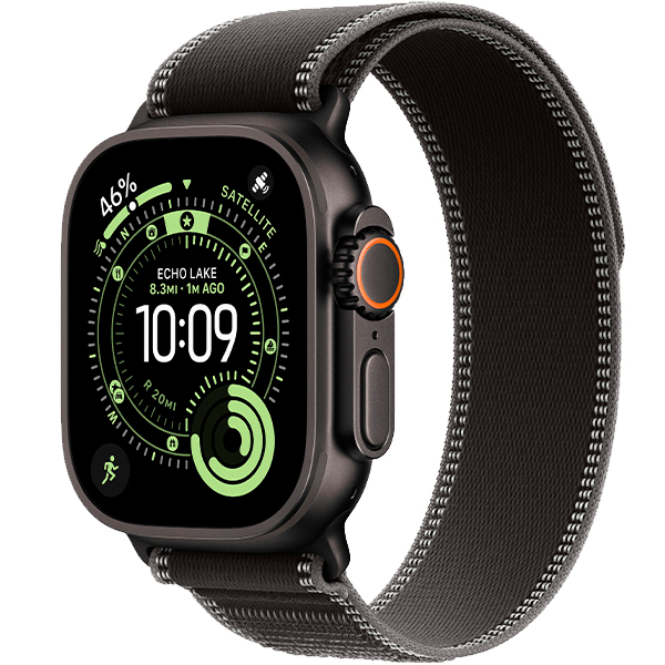 Смарт-годинник Apple Watch Ultra 3 Black Titanium Case with Black/Charcoal Trail Loop M/L (MF1H4)