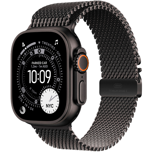 Смарт-годинник Apple Watch Ultra 3 Black Titanium Case with Black Titanium Milanese Loop Small (MF1N4)