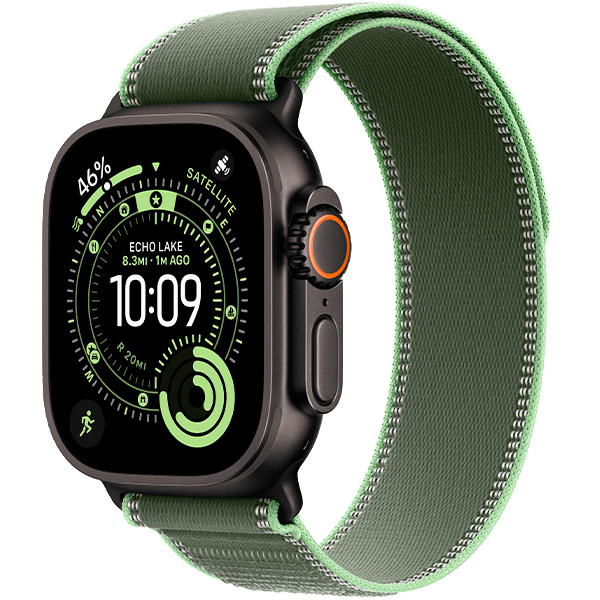 Смарт-годинник Apple Watch Ultra 3 Black Titanium Case with Green/Neon Trail Loop S/M (MF254+MG9N4)