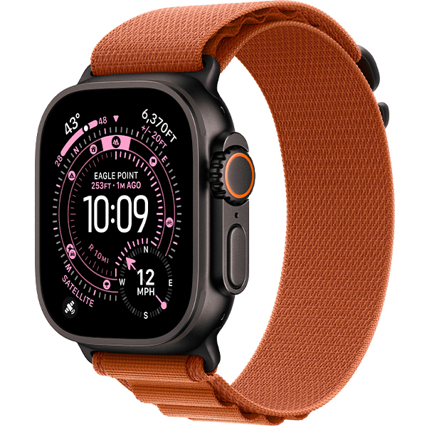 Смарт-годинник Apple Watch Ultra 3 Black Titanium Case with Terra Cotta Alpine Loop Large (MF254/MG9F4)