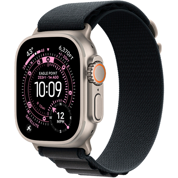 Смарт-годинник Apple Watch Ultra 3 Natural Titanium Case with Black Alpine Loop Small (MF1V4/MFTE4)