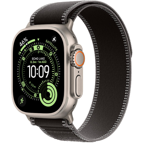Смарт-годинник Apple Watch Ultra 3 Natural Titanium Case with Black/Charcoal Trail Loop S/M (MF1V4+MFT84)