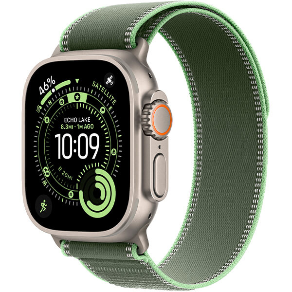 Смарт-годинник Apple Watch Ultra 3 Natural Titanium Case with Green/Neon Trail Loop S/M (MF1V4+MFT44)