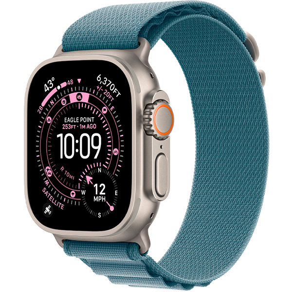 Смарт-годинник Apple Watch Ultra 3 Natural Titanium Case with Light Blue Alpine Loop Small (MEWK4)