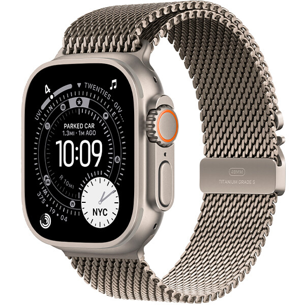 Смарт-годинник Apple Watch Ultra 3 Natural Titanium Case with Natural Titanium Milanese Loop Large (MF0E4)